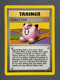 Clefairy Doll 70/102 Base Set Series Rare Pokemon Trainer Card 1999 WOTC NM - Image 1