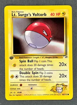 Lt. Surge's Voltorb 84/132 - 2000 Gym Heroes 1st Edition NM Pokemon Common Card - Image 1