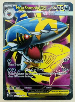 Mega Sharpedo Ex 113/094 - Phantasmal Flames Full Art Rare - Pokemon TCG Card NM - Image 1
