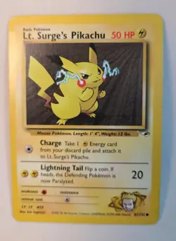 Lt. Surge's Pikachu LP 81/132 Gym Heroes Pokemon Card TCG LP - Image 1