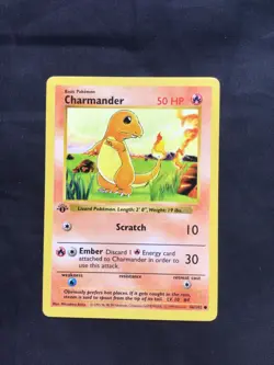 Pokemon Cards: Base Set 1st Edition Common: Charmander 46/102 - Image 1