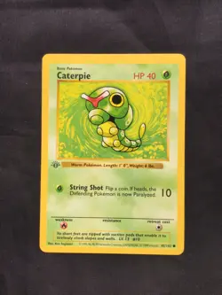 Pokemon Cards: Base Set 1st Edition Common: Caterpie 45/102 - Image 1