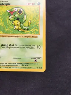 Pokemon Cards: Base Set 1st Edition Common: Caterpie 45/102 - Image 4