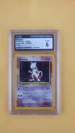 1999 Mewtwo Holo Rare Pokemon Card TCG Base Set 10/102 CGC 6 - Image 1