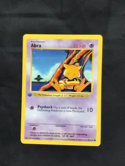 Pokemon Cards: Base Set 1st Edition Common: Abra 43/102 - Image 1