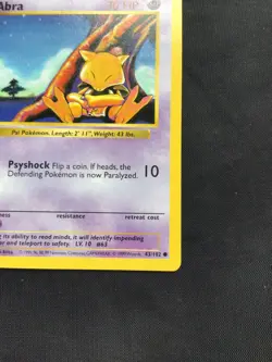 Pokemon Cards: Base Set 1st Edition Common: Abra 43/102 - Image 4