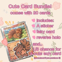 Cute Pokemon Card Bundle/lot! x20 cards with reverse holo, fairy, chance of ex/v - Image 1