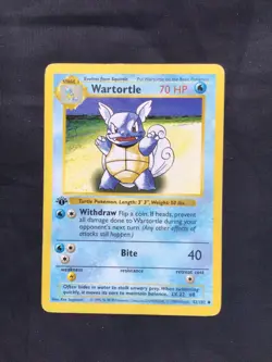 Pokemon Cards: Base Set 1st Edition Uncommon: Wartortle 42/102 - Image 1