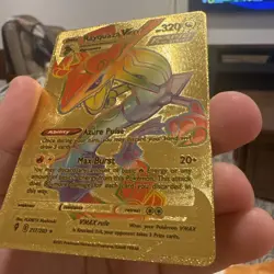 Pokemon Rayquaza VMax HP320 Azure Pulse Rainbow Gold Foil Fan Art Card - Image 3
