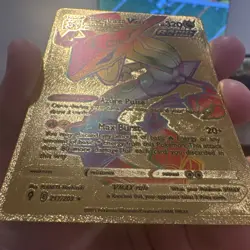Pokemon Rayquaza VMax HP320 Azure Pulse Rainbow Gold Foil Fan Art Card - Image 5