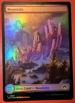 MTG: *MOUNTAIN FULL ART * TRADITIONAL FOIL FINISH/ MH3/#0307/ NM / Unplayed - Image 1