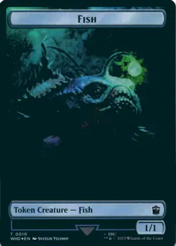 MTG Fish // Treasure (0030) Double-Sided Token Foil NM Doctor Who - Image 1