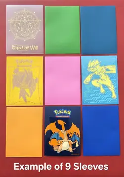 9 Used Random Standard Card Sleeve Lot TCG Pokemon Ultra Pro Magic MTG Pokemon - Image 2