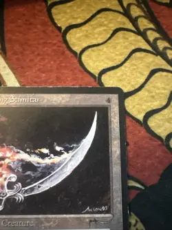 Myg Magic Dark Mana Symbol Misprint Error Arabian Knights Dancing Scimitar Card - Image 2