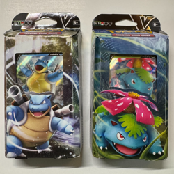 Set of 2 Pokemon TCG V Battle 2021 Venusaur Blastoise Card Deck NEW - Image 1