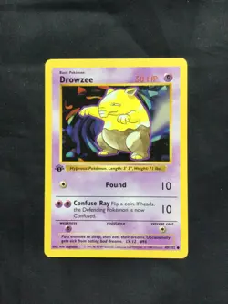 Pokemon Cards: Base Set 1st Edition Common: Drowzee 49/102 - Image 1