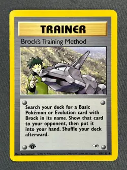 Brock's Training Method 106/132 1st Edition Gym Heroes Uncommon 2000 Pokemon MN - Image 1