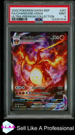 FA/CHARIZARD VMAX ULTRA-PREM COLL POKEMON SWSH BLACK STAR PROMO 2022 261 PSA 9 - Image 1