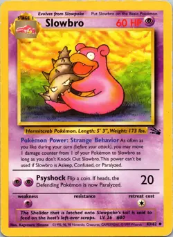 Slowbro 43/62 Fossil MP Pokemon TCG - Image 1