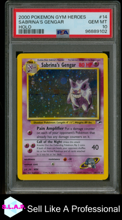 SABRINA'S GENGAR HOLO POKEMON GYM HEROES 2000 14 PSA 10 - Image 1