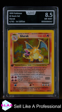 GLURAK POKEMON 1999 4/102 BASE SET 1ST EDITION GERMAN AOG 8.5 - Image 1