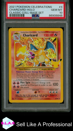 CHARIZARD-HOLO CLASSIC COLL-BASE SET POKEMON CELEB CLSC. COLL. 2021 4 PSA 10 - Image 1
