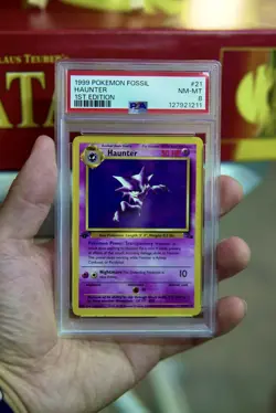 1999 Pokemon Fossil Haunter #21/62 PSA 8 1st Edition - Image 1