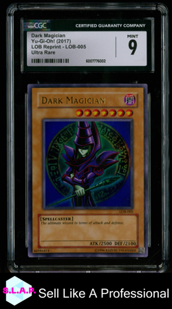DARK MAGICIAN YUGIOH LOB-005 2017 LEGEND OF BLUE EYES REPRINT UR EN CGC 9 - Image 1