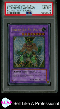 ELEMENTAL HERO WINGMAN YUGIOH EOJ-EN035 2006 ENEMY OF JUSTICE ULTI RARE EN PSA 8 - Image 1