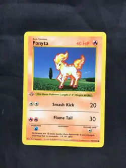 Pokemon Cards: Base Set 1st Edition Common: Ponyta 60/102 - Image 1