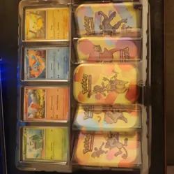 Pokemon 151 Mini Tins 5 Pack, no packs. TINS, COINS, PROMO CARDS AND ART INCLUDE - Image 1