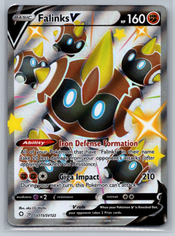 Falinks V SHINY SV115/SV122 Shining Fates NM Full Art Ultra Rare Pokemon Card - Image 1