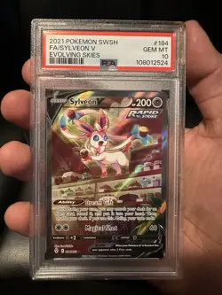 PSA 10 GEM MINT Sylveon V Alt Art 184/203 Evolving Skies 2021 Pokemon Card - Image 1