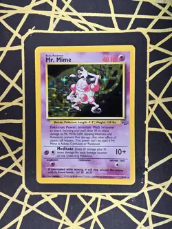 🔥 Mr. Mime 6/64 🔥 Original Holo Rare Jungle Set Pokemon Card WOTC TCG 1999 - Image 1