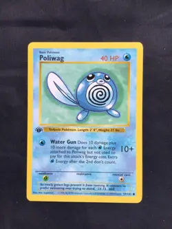 Pokemon Cards: Base Set 1st Edition Common: Poliwag 59/102 - Image 1