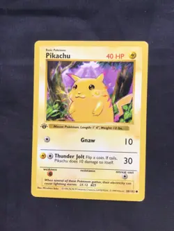 Pokemon Cards: Base Set 1st Edition Common: Yellow Cheek Pikachu 58/102 - Image 1