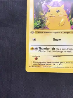 Pokemon Cards: Base Set 1st Edition Common: Yellow Cheek Pikachu 58/102 - Image 5
