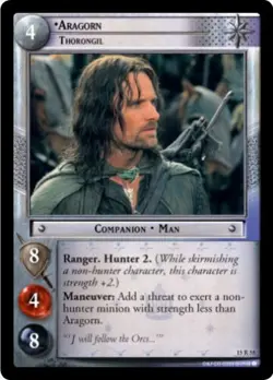 LOTR TCG HUNTERS Aragorn Thorongil 15R55 LP/NM a Top Shelf Card - Image 1