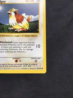 Pokemon Cards: Base Set 1st Edition Common: Pidgey 57/102 - Image 4