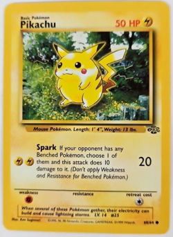 Pikachu Red Cheeks 1999 Pokemon TCG Wizards Of The Coast Jungle Card #60 NR MT - Image 1
