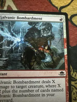 Mtg Magic Galvanic Bombardment Missing Ink Partial Albino Misprint Error Card - Image 3