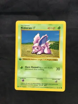 Pokemon Cards: Base Set 1st Edition Common: Nidoran M 55/102 - Image 1