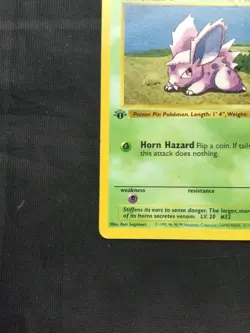 Pokemon Cards: Base Set 1st Edition Common: Nidoran M 55/102 - Image 5