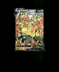 HOLO MAGMAR Card MAGMAR Stained Glass Pokemon Card READ DESCRIPTION BELOW p1 - Image 1