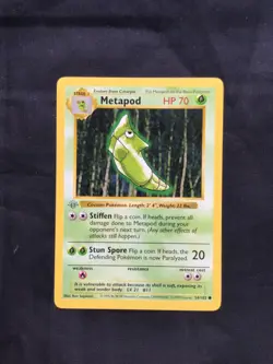 Pokemon Cards: Base Set 1st Edition Common: Metapod 54/102 - Image 1