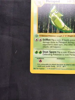Pokemon Cards: Base Set 1st Edition Common: Metapod 54/102 - Image 5