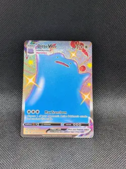 Pokemon TCG Ditto VMAX Holo Shiny Ultra Rare Card SV119/SV122 Shining Fates - Image 1