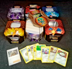 Pokemon Card Bundle With 6 Collection Tins - Image 1