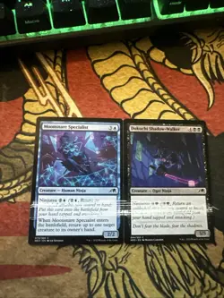 Mtg Magic Kamigawa Neon Dynasty 2 Card Misprint Missing Ink Error Cards - Image 1