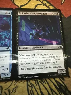 Mtg Magic Kamigawa Neon Dynasty 2 Card Misprint Missing Ink Error Cards - Image 3